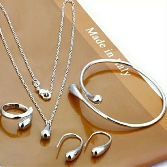 Jewelry - 925 Sterling Silver Water Drop Jewelry Set